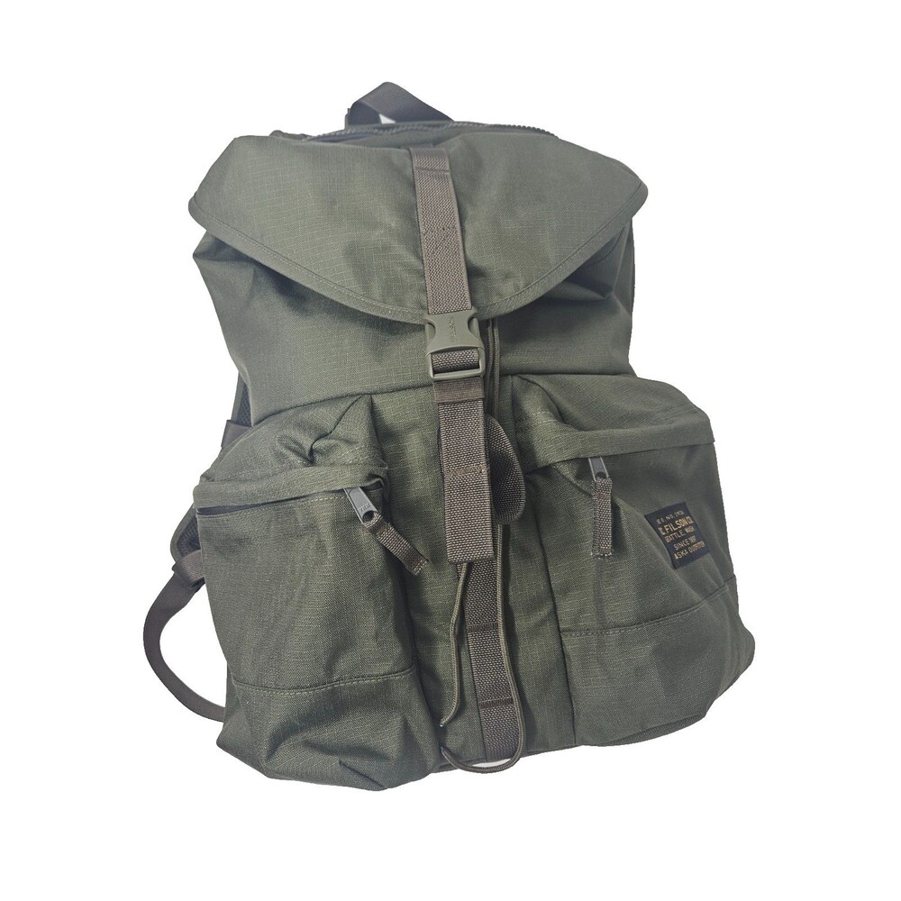 FILSON Ripstop Nylon Backpack Surplus Green Lightweight Padded Straps Hiking